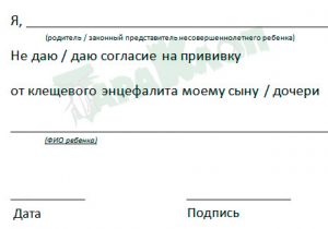 Отказ от прививки клещевого энцефалита бланк образец